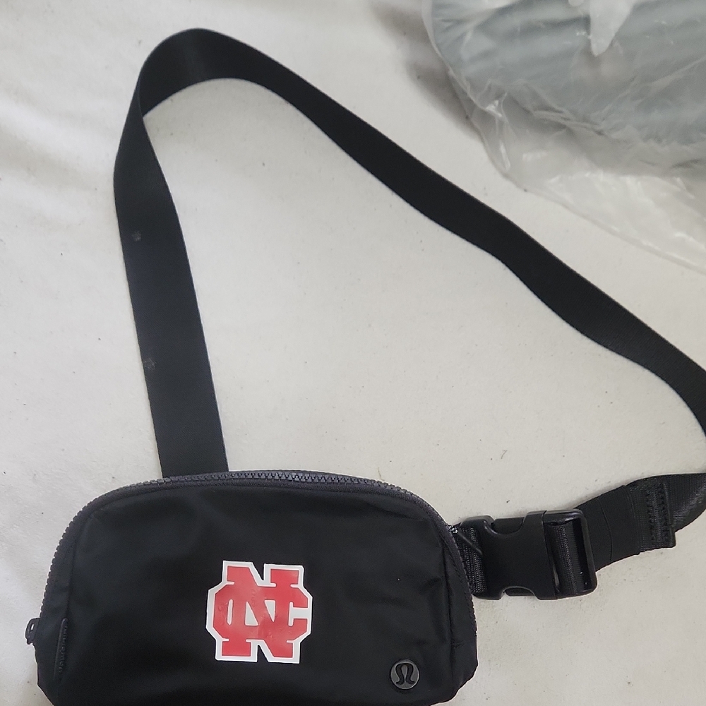 lululemon athletica Black Belt Bag with Red Logo
